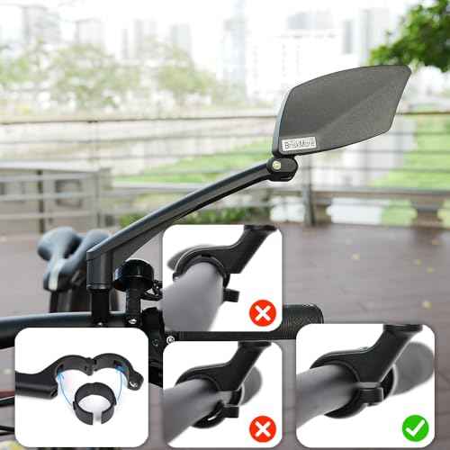 Handlebar Bike Mirror, Scratch Resistant Glass Lens, Ajustable and Rotatable Safe Rearview Bicycle Mirror