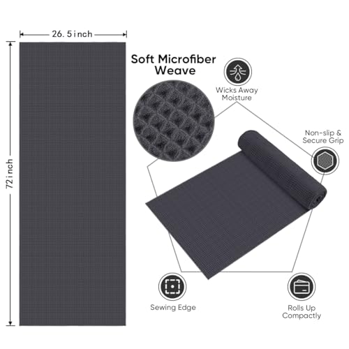 HOMEXCEL 2-Pack Yoga Mat Towels for Hot Workout - Grey, 26.5" x 72"
