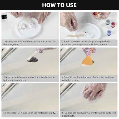 Globalcom Fiberglass Boat Repair Kit, Gel Coat Repair Kit for Boats, Marine Fiberglass Repair Kit for Boats, Epoxy Filler for Boats, Fiberglass Repair Kit Fix Holes Chips Pit Cracks (Color Match)