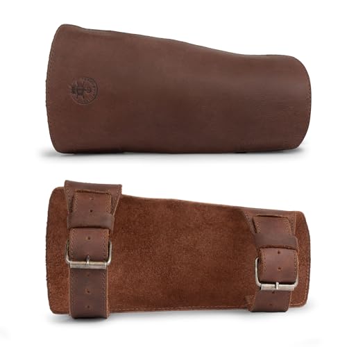 Leather Archery Arm Guard with Adjustable Straps - Handcrafted Shooting Protector