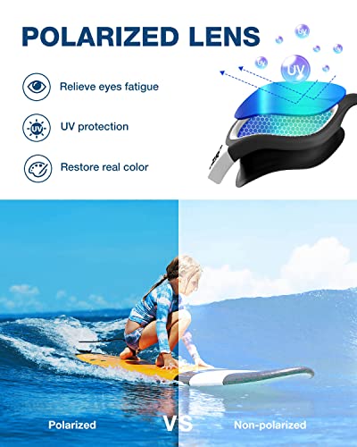 Kids Swim Goggles - 2 Pack Polarized G1MINI Girls & Boys, White Gold & Blue Gold