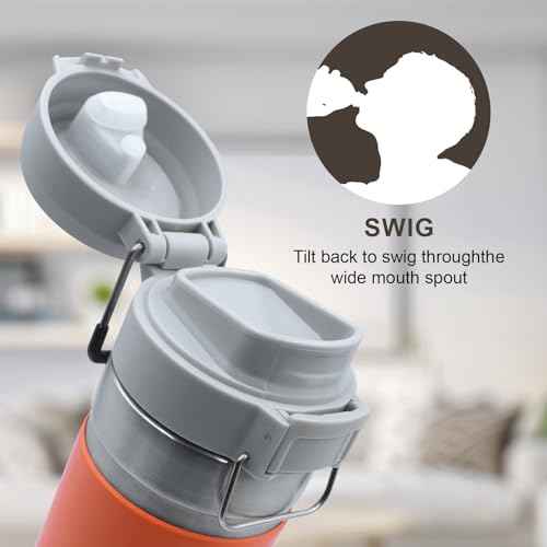 Replacement Lid for Stanley Quick Flip GO, Top Cover Compatible with Stanley Cup 24oz 36oz, One Button Water Bottle Cap for Stanley Quick Flip GO, Leakproof, BPA-Free (Gray)
