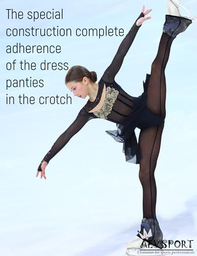 Women Mesh Ice Skating Tights with Seam for Figure Skates - Durable & Thin