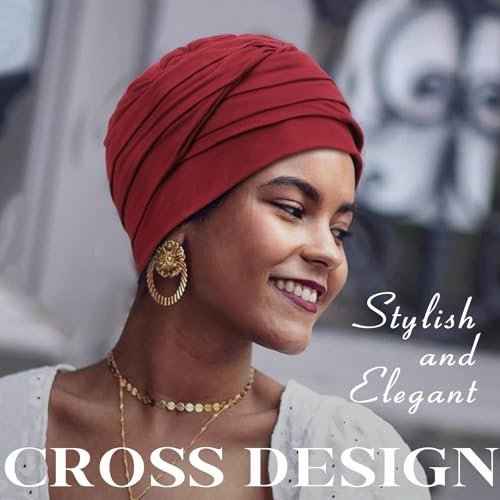 2 Pieces Chemo Headwear for Women, Soft Cancer Headwear Elastic Cancer Hat for Hair Loss