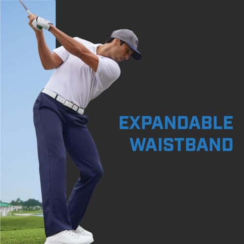 Men's Golf Pants with Expandable Waistband - Navy, 32W x 32L