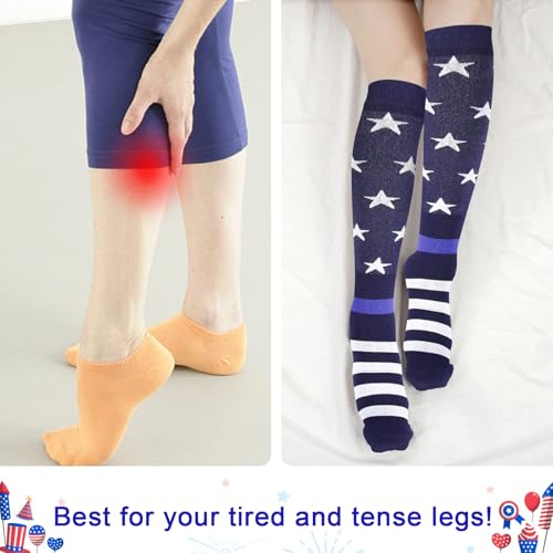 American Flag Compression Socks - Patriotic Knee High Socks for Men & Women