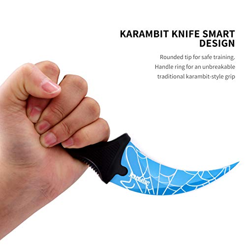 Dispatch Karambit Knife Fixed Blade Tactical Camping Tool Blue Pattern