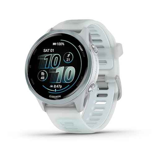 Garmin¢ç Forerunner¢ç 570, 42mm, Advanced GPS Running and Triathlon Smartwatch, AMOLED Display, Training and Recovery Features, Cloud Blue Aluminum with Translucent Whitestone/Cloud Blue Band