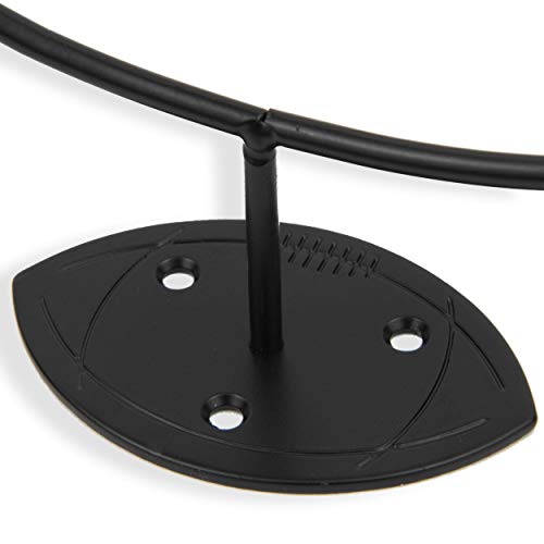 Wallniture Sporta Wall Mount Football Rack, Ball Holder Organization and Storage Rack, Sports Room Decor, Steel, Black