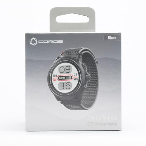 COROS APEX 2 GPS Outdoor Watch,1.2" Sapphire Screen,14 Days/40 Hours Battery Life,5 Satellite Systems, Offline Maps, Heart Rate Monitor, Music, Triathlon, Multisport, Training Plan and Workout-Black