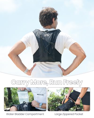 Hydration Running Vest for Women & Men with 2L Water Bladder - Black / Medium-Large