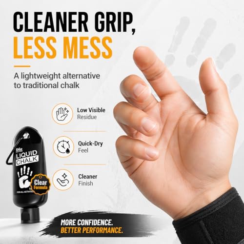2 Pack Clear Liquid Chalk 60ml Low-Residue Grip for Gym & Climbing