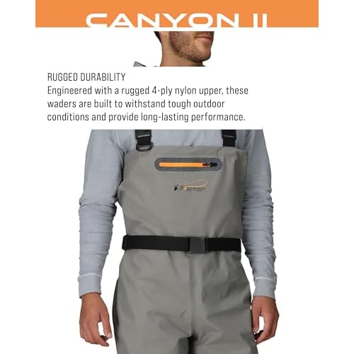 FROGG TOGGS Canyon II Breathable Waterproof Stockingfoot Fishing Chest Wader for Fishing