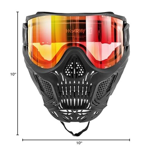 HK Army HSTL Skull Paintball Goggle/Airsoft Mask (Black, Fire)