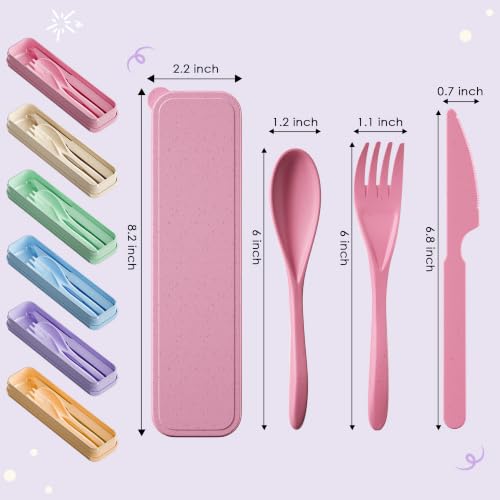 Travel Utensil Set with Case - Reusable Camping Picnic Cutlery