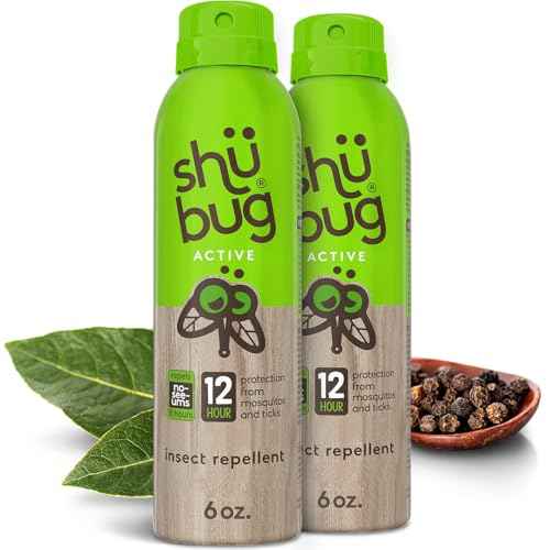 Shubug Active Insect Repellent Spray with Picaridin, DEET Free Mosquito and Tick Protection, Long Lasting Up to 12 Hours, Unscented, 6oz (Pack of 2)