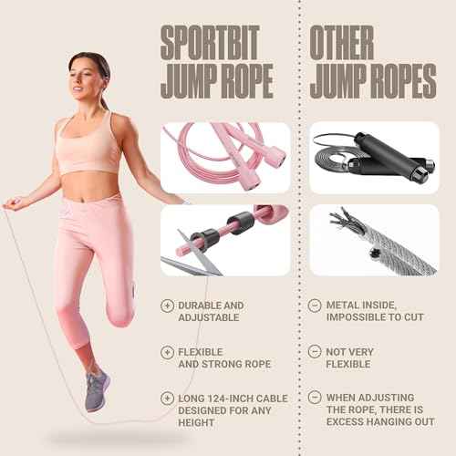Adjustable Jump Rope for Fitness and Exercise ? Skipping Rope for Cardio, Boxing, and Weight Loss ? Speed Rope perfect for Men & Women
