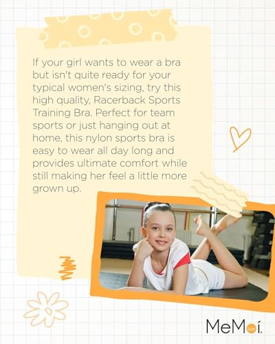 Girls Sports Bra 2-Pack - White L-14 Removable Pads Teen Training Bras