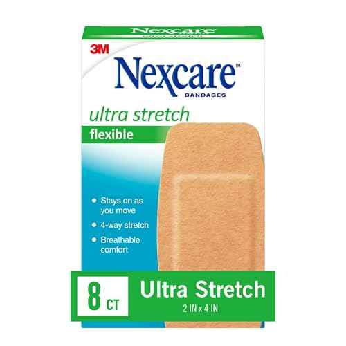 Nexcare Soft 'n Flex Knee & Elbow Bandages, Flexible Fabric, 2 in x 4 in, 8 Count (Pack of 24, 192 Total)