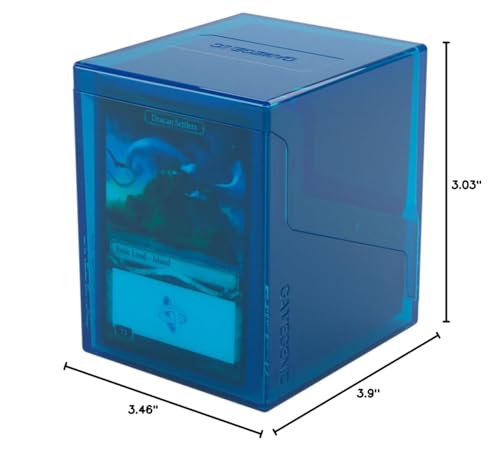 Gamegenic Bastion 100+ XL Deck Box - Compact, Secure, and Perfectly Organized for Your Trading Cards! Safely Protects 100+ Double-Sleeved Cards, Blue Color, Made