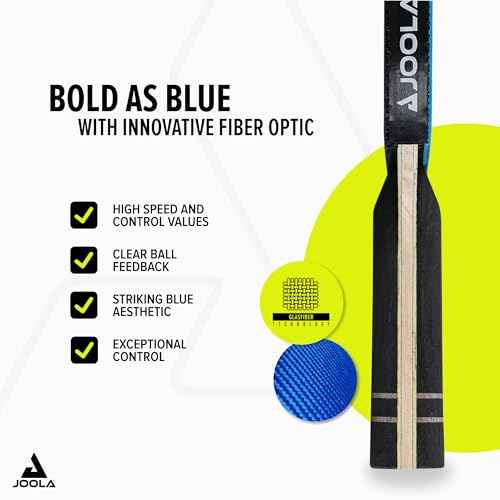 JOOLA Infinity GL Professional Ping Pong Paddles with Paddle Cover - 7-Layer Wood Fiberglass Blade - ITTF Approved - Pro Ping Pong Paddle for Advanced Control & Speed - Table Tennis Racket - Blue