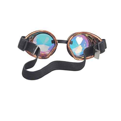 Lelinta Kaleidoscope Goggles Steampunk Goggles Glasses Halloween Costume Accessories for Cosplay Party