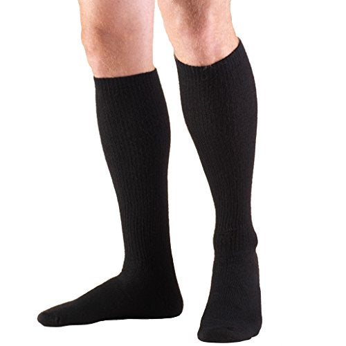 Black Large Compression Socks 8-15 mmHg Knee High Over Calf for Men Women - Truform