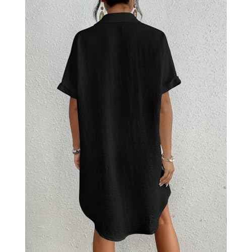 Bsubseach Women Swimsuit Coverup Shirt Dress Button Down Bathing Suit Cover Up Beachwear