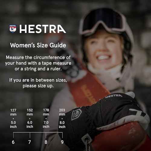 Hestra Women's Heli Ski Female Glove, 3-Finger Leather Snow Glove for Skiing, Snowboarding and Mountaineering