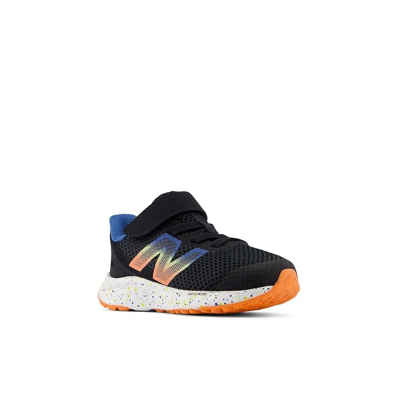New Balance Kids' Fresh Foam Arishi V4 Bungee Lace Shoes Black/Blaze Orange/Blue