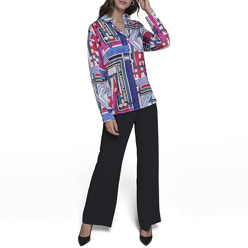 KARL LAGERFELD Womens Oversized Printed Blouse