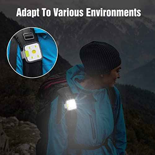 Running Light, 2Pack Reflective Safety-Light for Runners, Rechargeable LED Light, Clip On Running Lights with Runners and Joggers for Camping, Hiking, Running, Outdoor Adventure (Black)