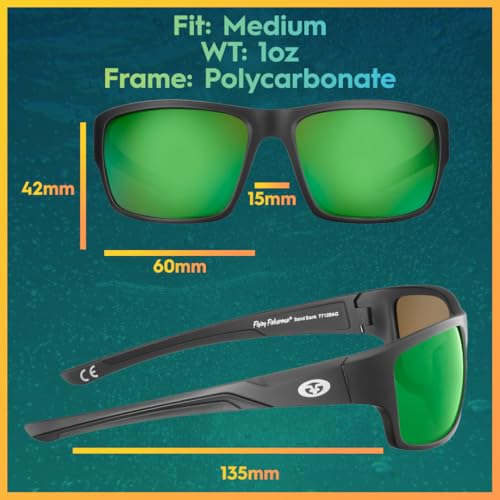 Flying Fisherman Polarized Sunglasses Men Women Amber Green Mirror Lens Outdoor Fishing