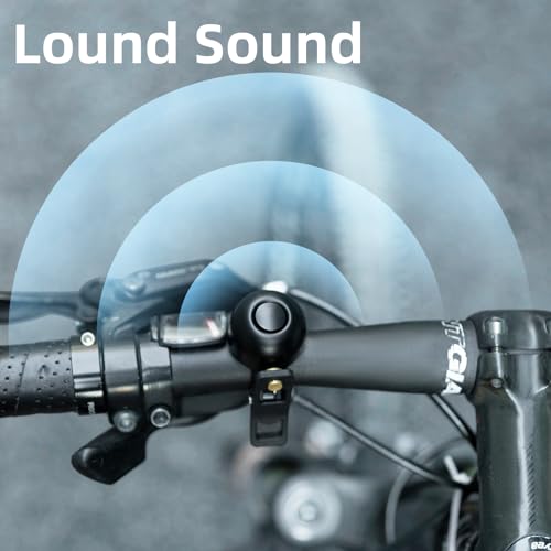 Black Bike Bell Loud Copper Alloy Classic Bicycle Bell for 21-23mm Bars