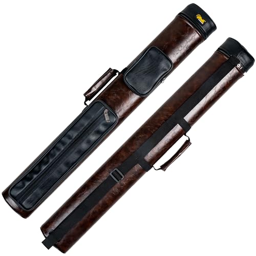 Brown Pool Cue Case 2x3 Hard Stick Carrying Case for Billiards