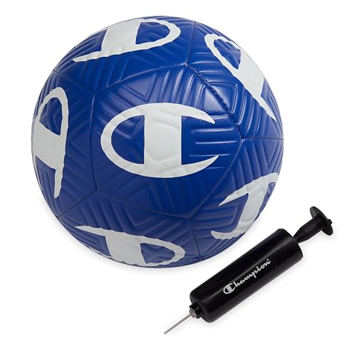 Soccer Ball Size 5 with Pump - Deflated for Easy Shipping - White/Surf the Web - Durable Panels for Kids & Adults