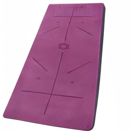 Ewedoos Eco Friendly Yoga Mat with Alignment Marks TPE Non Slip Hot Yoga Mat Thick 1/4'' Anti-Tear Surfaces Exercise Mat for Home Workout Fitness Pilates