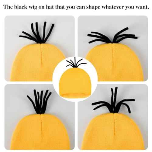 Generic Yellow Hat Funny Glasses Gloves Accessories Kit Adult Halloween Cosplay Costume, Standard