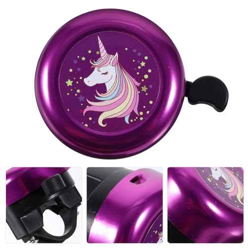 Unicorn Bike Bell for Girls, Purple Pink Bike Bell for Bicycle Scooter Bike Accessory