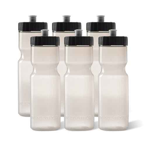 50 Strong Sports Water Bottles ? Reusable 22 oz BPA-Free Plastic Bottles with Pull Top Cap ? Made in USA ? Top Rack Dishwasher Safe ? Fits Most Bike Cages Brand