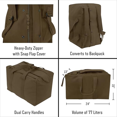 Large Tactical Canvas Cargo Bag Backpack - Black Variation