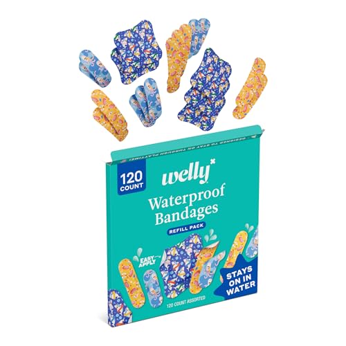Waterproof Adhesive Bandages Pack for Minor Cuts - Assorted Sizes & Patterns