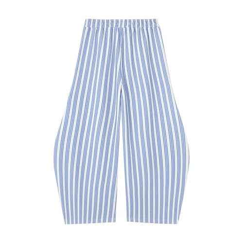 Aelfric Eden Baggy Wide Leg Sweatpants for Women Striped Sweat Pants Elastic Waist Lantern Trouser