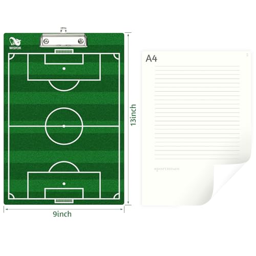 Soccer Coaching Clipboard Double-Sided Dry Erase Tactical Board - WISYOK