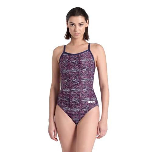 ARENA Womens Performance Women's Abstract Tiles Light Drop Back Swimsuit