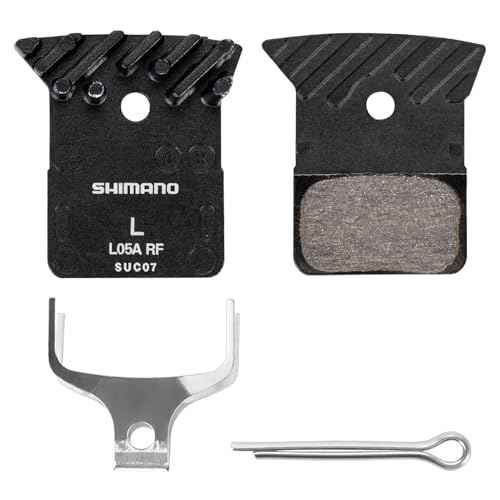 Resin Disc Brake Pads with Cooling Fins and Alloy Back Plate, Compatible with Shimano L05A-RF L02A L03A ? 1 Pair