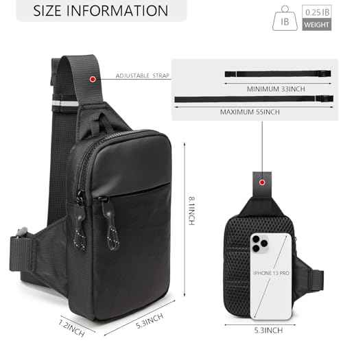 Mini Sling Bag for Men Women, Waterproof Utility Crossbody Backpack Chest Bag for Hiking Travel Sports Running