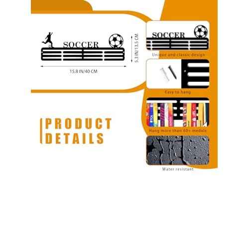 Resama Medal Hanger Holder Display Wall Rack Frame Shelf-Medal Hanger Awards Ribbon Soccer,Gymnastics,Holder Display Rack for 60 Medals