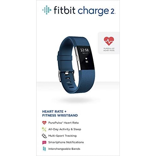 Fitbit Charge 2 Heart Rate + Fitness Wristband, Blue, Small (US Version)