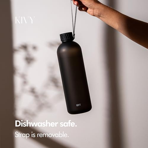 Large 50oz Water Bottle Tritan BPA Free Lightweight Shatterproof Black